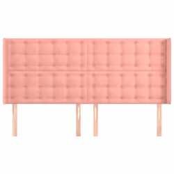 Testiera ad Orecchio Rosa 203x16x118/128 cm in Vellutocod mxl 97771 - Vista aggiuntiva 3