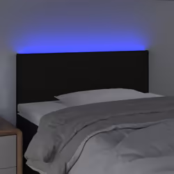 vidaXL Testiera a LED Nera 100x5x78/88 cm in Tessuto - Vista aggiuntiva 3