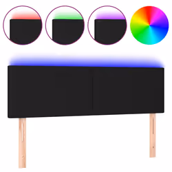 vidaXL Testiera a LED Nera 144x5x78/88 cm in Tessuto - Vista aggiuntiva 2