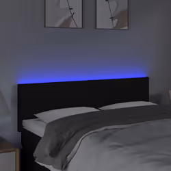 vidaXL Testiera a LED Nera 144x5x78/88 cm in Tessuto - Vista aggiuntiva 3