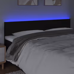 vidaXL Testiera a LED Nera 160x5x78/88 cm in Tessuto - Vista aggiuntiva 3