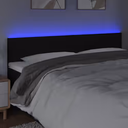 vidaXL Testiera a LED Nera 200x5x78/88 cm in Tessuto - Vista aggiuntiva 3