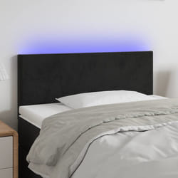 vidaXL Testiera a LED Nera 80x5x78/88 cm in Velluto