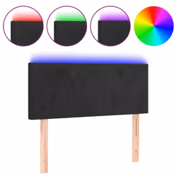 vidaXL Testiera a LED Nera 100x5x78/88 cm in Velluto - Vista aggiuntiva 2