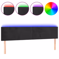 vidaXL Testiera a LED Nera 160x5x78/88 cm in Velluto - Vista aggiuntiva 2