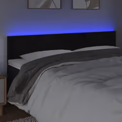 Testiera a LED Nera 180x5x78/88 cm in Vellutocod mxl 121690