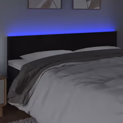 vidaXL Testiera a LED Nera 200x5x78/88 cm in Velluto - Vista aggiuntiva 3