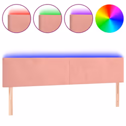vidaXL Testiera a LED Rosa 200x5x78/88 cm in Velluto - Vista aggiuntiva 2