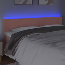 vidaXL Testiera a LED Rosa 200x5x78/88 cm in Velluto - Vista aggiuntiva 3