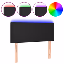 vidaXL Testiera Nero a LED 90x5x78/88 cm in Similpelle - Vista aggiuntiva 2
