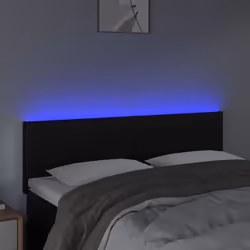 vidaXL Testiera a LED Nera 144x5x78/88 cm in Similpelle - Vista aggiuntiva 3