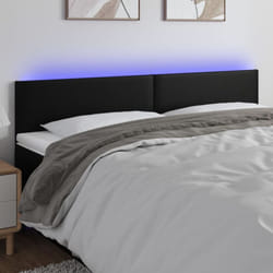 Testiera a led, Schienale del letto Nera 160x5x78/88 cm in Similpelle Vidaxl