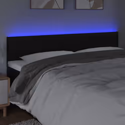 vidaXL Testiera a LED Nera 180x5x78/88 cm in Similpelle - Vista aggiuntiva 3