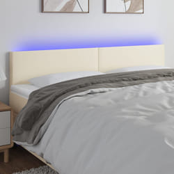 vidaXL Testiera Crema a LED 180x5x78/88 cm in Similpelle