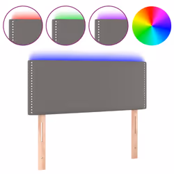 vidaXL Testiera Grigia a LED 80x5x78/88 cm in Similpelle - Vista aggiuntiva 2
