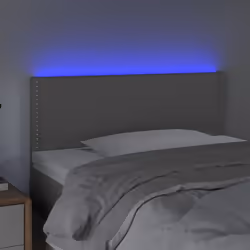 vidaXL Testiera Grigia a LED 80x5x78/88 cm in Similpelle - Vista aggiuntiva 3