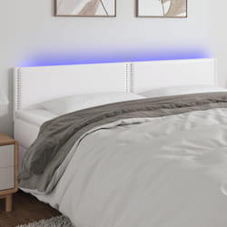 vidaXL Testiera Bianca a LED 160x5x78/88 cm in Similpelle