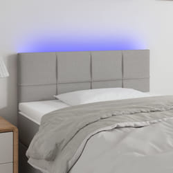vidaXL Testiera Grigio Chiaro a LED 80x5x78/88 cm in Tessuto