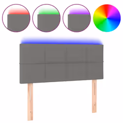 vidaXL Testiera a LED Grigio Scuro 90x5x78/88 cm in Tessuto - Vista aggiuntiva 2