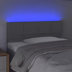 vidaXL Testiera a LED Grigio Chiaro 100x5x78/88 cm in Tessuto - Vista aggiuntiva 3