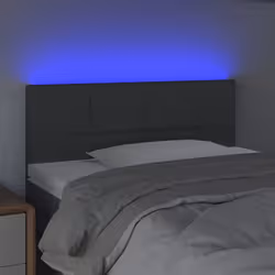 vidaXL Testiera a LED Grigio Scuro 100x5x78/88 cm in Tessuto - Vista aggiuntiva 3