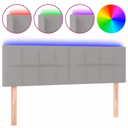 vidaXL Testiera a LED Grigio Chiaro 144x5x78/88 cm in Tessuto - Vista aggiuntiva 2