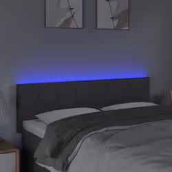 vidaXL Testiera a LED Grigio Scuro 144x5x78/88 cm in Tessuto - Vista aggiuntiva 3