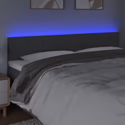 vidaXL Testiera a LED Grigio Scuro 160x5x78/88 cm in Tessuto - Vista aggiuntiva 3