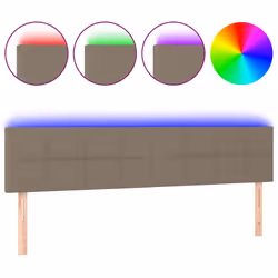 vidaXL Testiera a LED Tortora 160x5x78/88 cm in Tessuto - Vista aggiuntiva 2