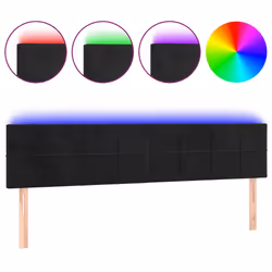 Testiera a LED Nera 180x5x78/88 cm in Vellutocod mxl 73786 - Vista aggiuntiva 2