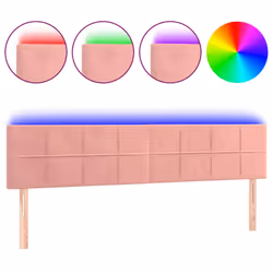 Testiera a LED Rosa 180x5x78/88 cm in Vellutocod mxl 97787 - Vista aggiuntiva 2