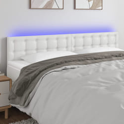 vidaXL Testiera Bianca a LED 160x5x78/88 cm in Similpelle