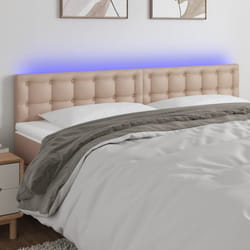 vidaXL Testiera Cappuccino a LED 160x5x78/88 cm in Similpelle