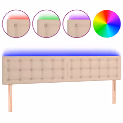 vidaXL Testiera Cappuccino a LED 160x5x78/88 cm in Similpelle - Vista aggiuntiva 2