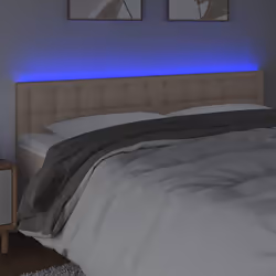 vidaXL Testiera Cappuccino a LED 160x5x78/88 cm in Similpelle - Vista aggiuntiva 3