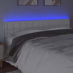 vidaXL Testiera Bianca a LED 180x5x78/88 cm in Similpelle - Vista aggiuntiva 3