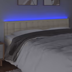 vidaXL Testiera Crema a LED 200x5x78/88 cm in Similpelle - Vista aggiuntiva 3