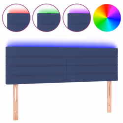 vidaXL Testiera a LED Blu 144x5x78/88 cm in Tessuto - Vista aggiuntiva 2