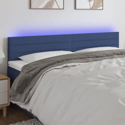 Testiera a led Blu 160x5x78/88 cm in Tessuto Vidaxl 778726