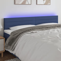 vidaXL Testiera a LED Blu 200x5x78/88 cm in Tessuto