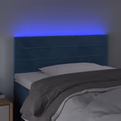 vidaXL Testiera a LED Blu Scuro 100x5x78/88 cm in Velluto - Vista aggiuntiva 3