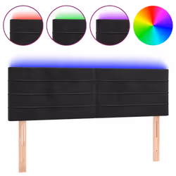 vidaXL Testiera a LED Nera 144x5x78/88 cm in Velluto - Vista aggiuntiva 2