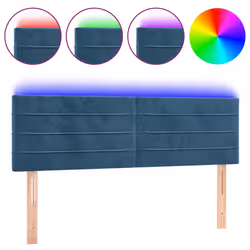 vidaXL Testiera a LED Blu Scuro 144x5x78/88 cm in Velluto - Vista aggiuntiva 2