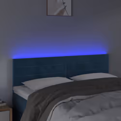 vidaXL Testiera a LED Blu Scuro 144x5x78/88 cm in Velluto - Vista aggiuntiva 3