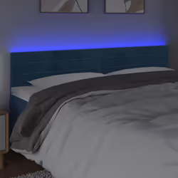 vidaXL Testiera a LED Blu scuro 160x5x78/88 cm in Tessuto - Vista aggiuntiva 3