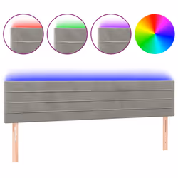 vidaXL Testiera a LED Grigio Chiaro 180x5x78/88 cm in Velluto - Vista aggiuntiva 2