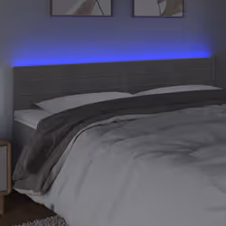 vidaXL Testiera a LED Grigio Chiaro 180x5x78/88 cm in Velluto - Vista aggiuntiva 3