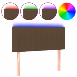 vidaXL Testiera a LED Marrone Scuro 80x5x78/88 cm in Tessuto - Vista aggiuntiva 2