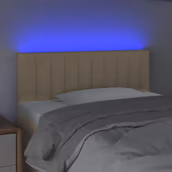 vidaXL Testiera a LED Crema 90x5x78/88 cm in Tessuto - Vista aggiuntiva 3