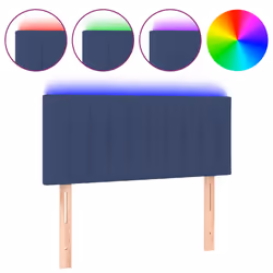 vidaXL Testiera a LED Blu 90x5x78/88 cm in Tessuto - Vista aggiuntiva 2